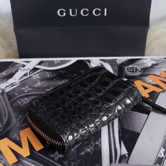 Gucci Genuine Crocodile Zippy Card Case - Picture 11 of 13